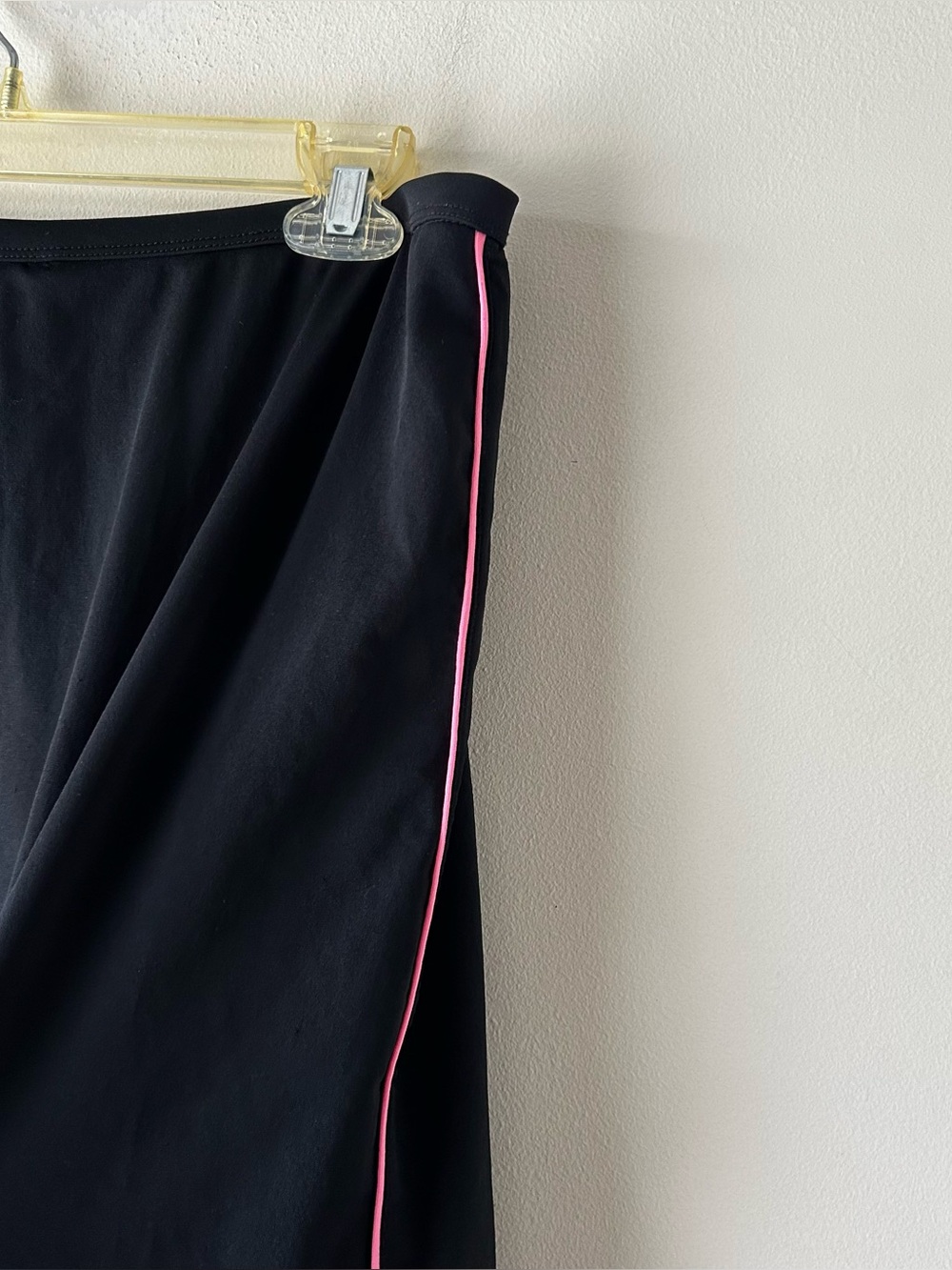 HydroChic Modest Midi Athletic Swim Skirt Skort Black Pink Piping Large - Picture 5 of 8